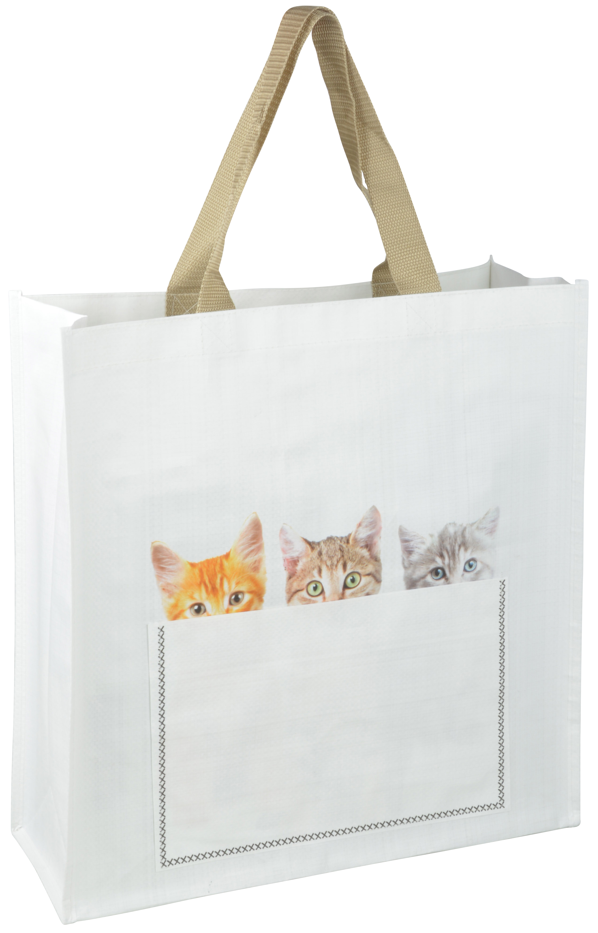 Kitten Peek-a-Boo Shopping Bag, 2 Asst. Styles - Esschert Design USA