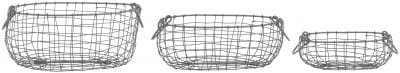 Set of 3 Oval Wire Baskets