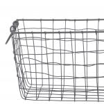 Set of 3 Rectangular Wire Baskets w/Handles - Large