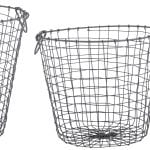 Set of 3 Round Wire Baskets w/Handles