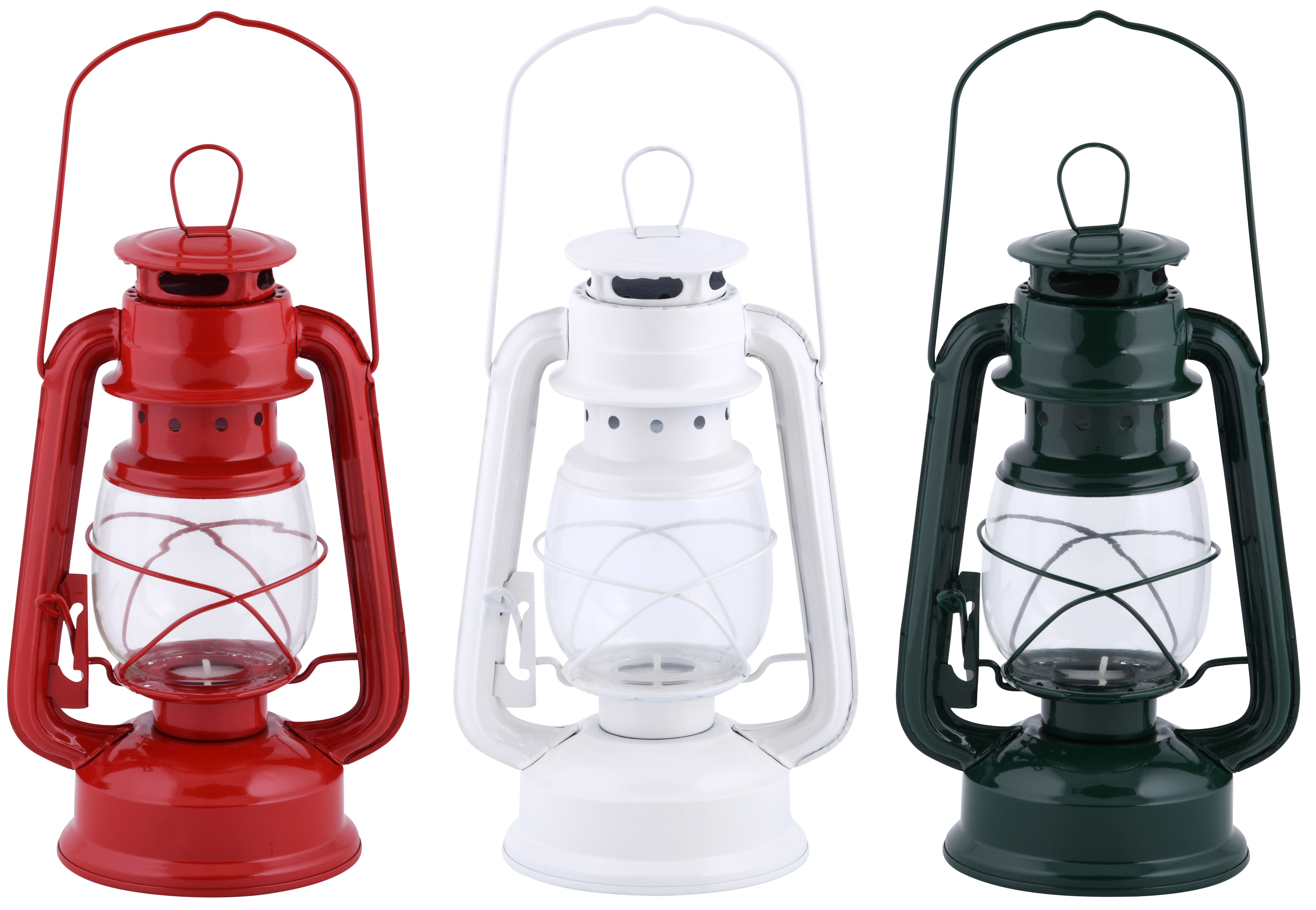 Tealight Lantern, Iron/Glass, 3 Asst. Colors – Esschert Design USA