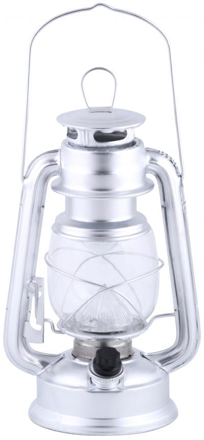 LED Lantern, Iron/Glass, Silver