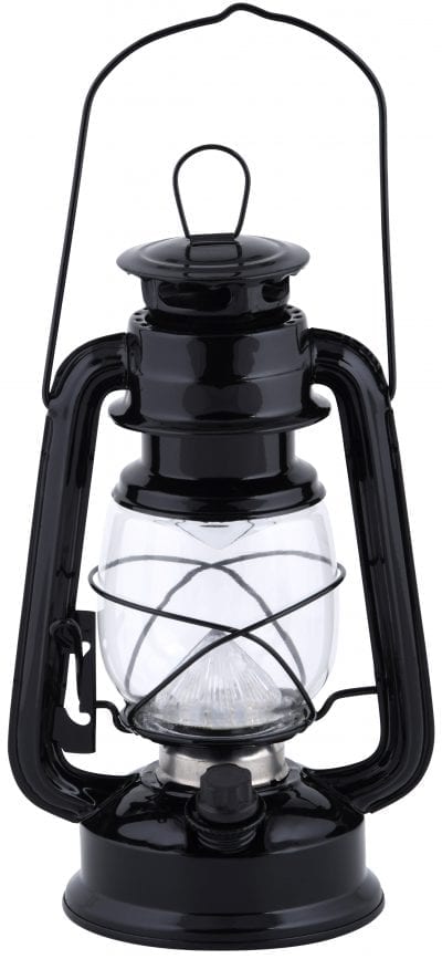 LED Lantern, Iron/Glass, Black