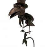Metal Bird Rocker Stake w/Hat