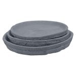 Aged Terracotta Set of 3 Round Saucers for AT46, Charcoal - Large