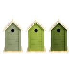 Shades of Green Birdhouse, 3 Asst. Colors