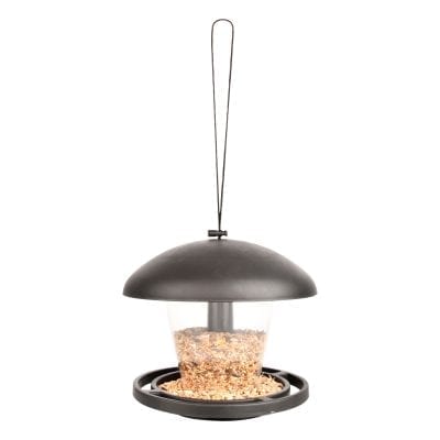 Dome Shaped Silo Feeder, Plastic, Black