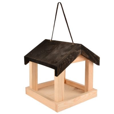 Hanging Bird Table Feeder, Wood