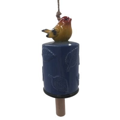 Bird on Round Leaf Wind Chime, 2 Asst. Colors