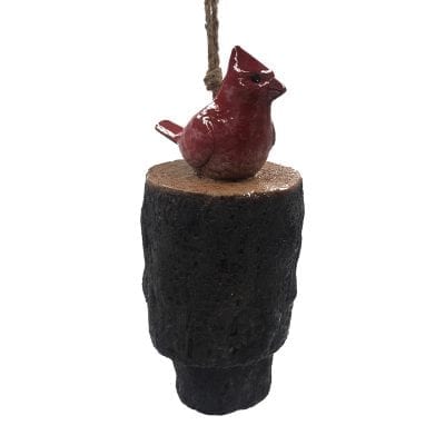 Cardinal on Tree Stump Wind Chime