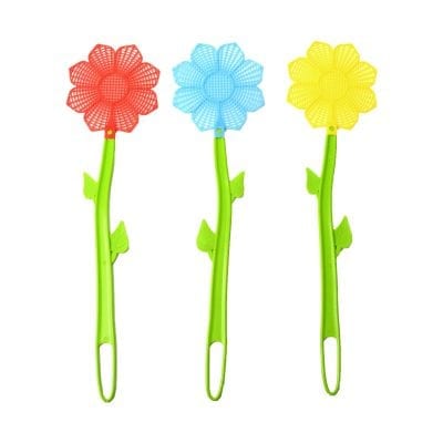 Flower Fly Swatter, Plastic, 3 Asst. Colors