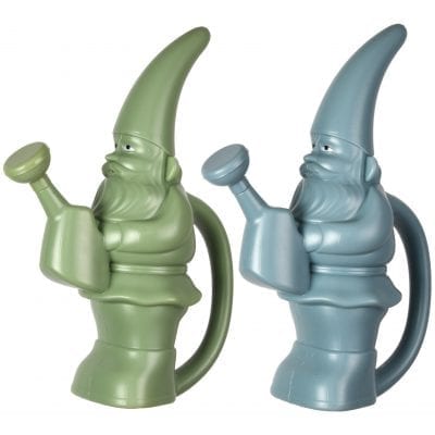 "George" Garden Gnome Watering Can, Plastic, Green/Blue, 2 Asst. Colors