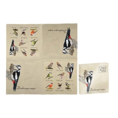 Pack of 20 Bird Species Napkins