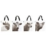 Farm Animal Shopping Bag, Black/White, 4 Asst. Styles