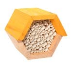 Hexagonal Bee House w/Paper Straws, Wood