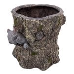 Faux Wood Squirrel Planter, MGO