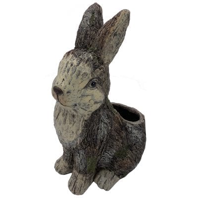 Faux Wood Bunny Planter, MGO