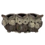 Faux Wood Owl Planter, MGO