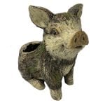 Faux Wood Pig Planter, MGO