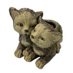 Faux Wood Double Cat Planter, MGO