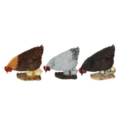 Hen w/Chicks, Resin, 3 Asst. Styles