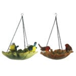 Leaf Hanging Bird Bath w/Birds, 2 Asst. Styles