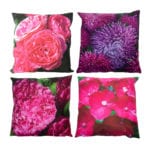 Outdoor Cushion Pink Flowers, 4 Asst. Styles - Large