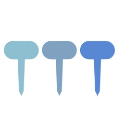 Shades of Blue Plant Markers, 3 Asst. Colors