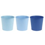 Shades of Blue Flower Pot, 3 Asst. Colors