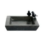 Square Bird Bath w/Birds, Terrazzo