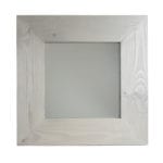 Square Mirror, Wood, White Wash