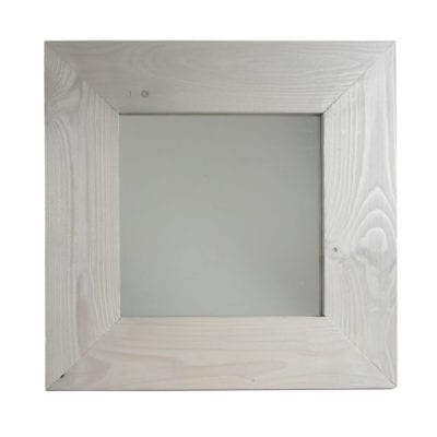 Square Mirror, Wood, White Wash