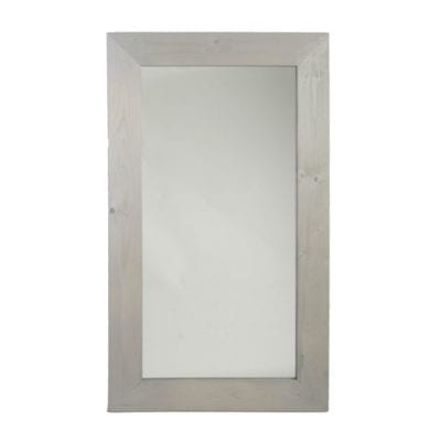 Rectangular Mirror, Wood, White Wash - Medium