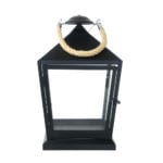 Lantern w/Rope, Black - Small