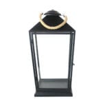 Lantern w/Rope, Black - Large