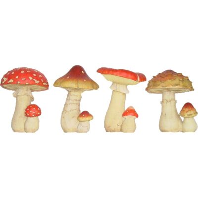 Mushroom, Resin, 4 Asst. Styles - Medium
