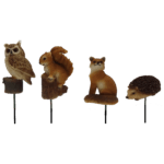 Forest Animal on Pole, Resin, 4 Asst. Styles