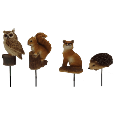 Forest Animal on Pole, Resin, 4 Asst. Styles