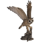 Owl w/Extended Wings on Driftwood, Resin