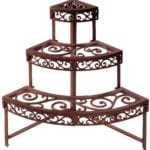 Quarter Round ?tag?re, Cast Iron, Antique Brown