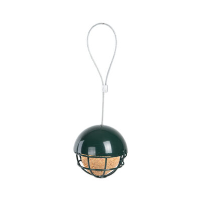 Suet Ball Holder w/Roof, Metal, Green