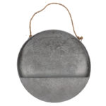Old Zinc Round Wall Planter - Large