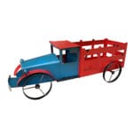Vintage Metal Truck Planter, Blue/Red