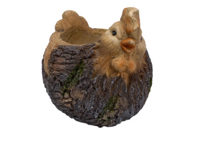 Faux Wood Hen Planter, MGO