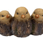 Faux Wood Three Little Birds Planter, MGO