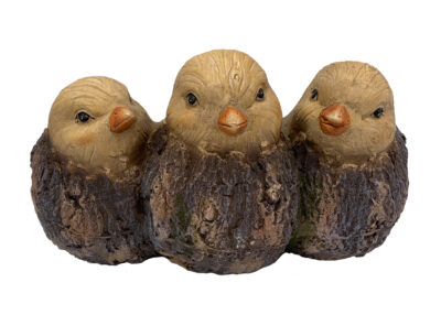 Faux Wood Three Little Birds Planter, MGO