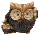 Faux Wood Mama & Baby Owl Planter, MGO
