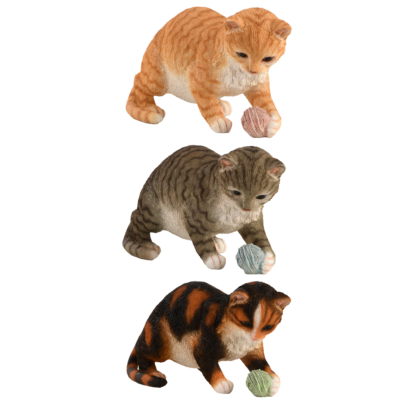 Kitten w/Yarn, 3 Asst. Styles, Resin