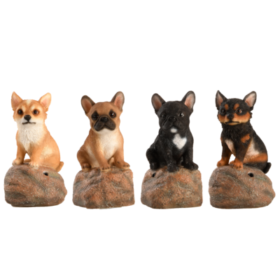 Motion-Sensor Welcome Dogs, 4 Asst. Styles, Resin