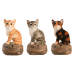 Motion-Sensor Welcome Cats, 3 Asst. Styles, Resin